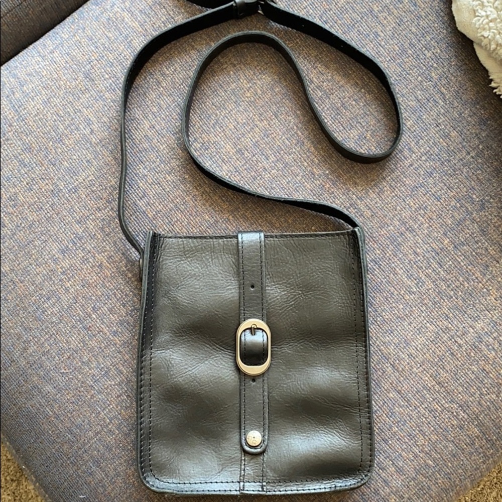 Black leather Patricia Nash crossbody